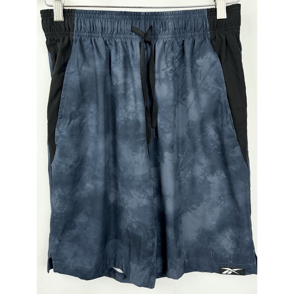 Reebok Athletic Shorts Mens Small Blue Tie Dye Drawstring Training Gym